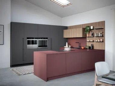 Cucina Moderna con penisola Colibrì Maniglia 02 di Forma Cucine