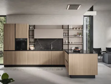 Cucina Moderna con penisola Colibrì Maniglia Presa 01di Forma Cucine