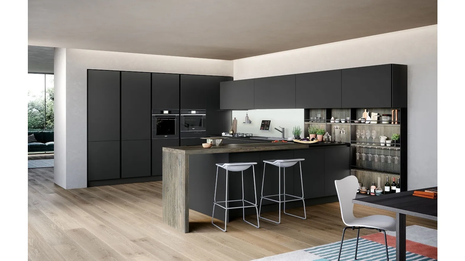 Cucina Moderna con penisola Trend Grip Gola Home 01 di Forma Cucine