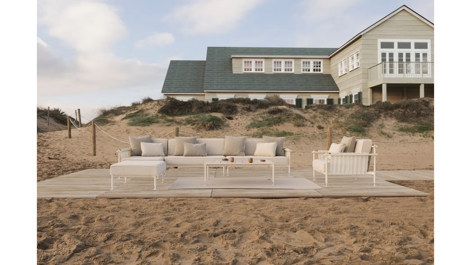 Arredo da esterno Hamptons in tessuto e alluminio di Vondom